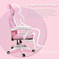 BOSSIN Chaise de gaming style racing, chaise de gamer grande et haute 300 lb à dossier haut chaise informatique
