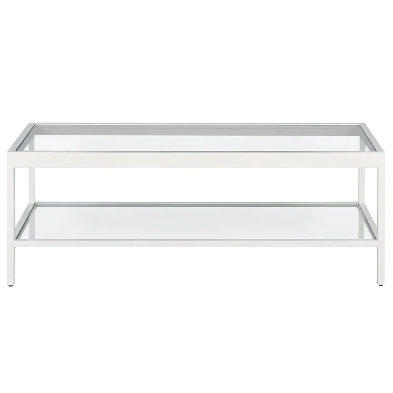 Table basse Alexis en métal et verre