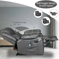 Fauteuil inclinable de massage et chaleur en cuir durable à assise large