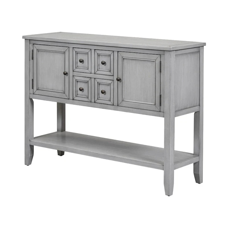 Buffet commode de style rétro en bois avec étagère inférieure, facile à assembler, pour salon, cuisine, entrée