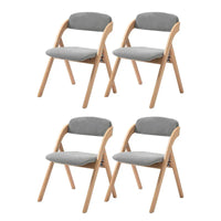 Chaises de salle à manger pliantes empilables en bois avec sièges rembourrés (lot de 4)