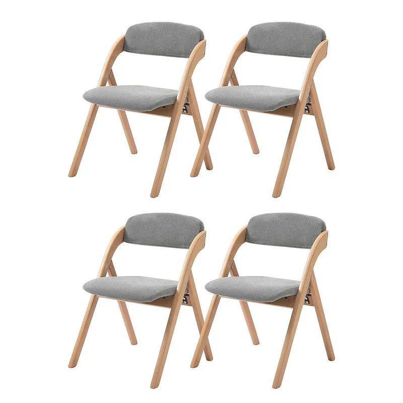 Chaises de salle à manger pliantes empilables en bois avec sièges rembourrés (lot de 4)
