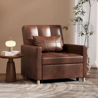 AECOJOY - Fauteuil convertible 3 en 1 avec coussin et dossier inclinable