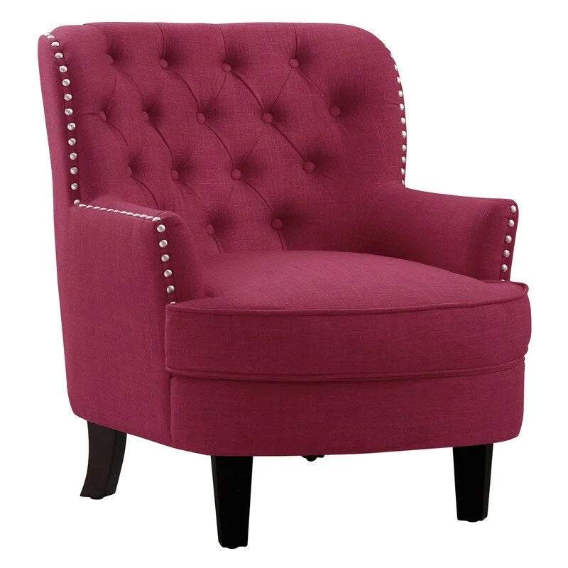 Moser Bay Mignon fauteuil d'appoint à oreilles capitonné en velours / lin 30 de large