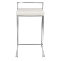 Tabouret de comptoir Silver Orchid Forrest en acier inoxydable empilable et entièrement soudé (lot de 2)