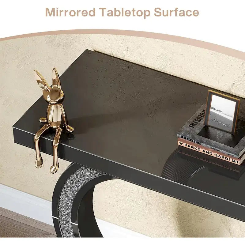 Console argentée, 39 table d'entrée à miroir pour entrée