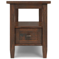 WYNDENHALL Norfolk Table d'appoint étroite de style transitionnel rectangulaire en bois massif, 35,5 cm de large – 35,5 cm de large