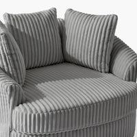DREAMSIDEA - Lot de 2 fauteuils tonneau pivotants à accoudoirs encastrés à housse