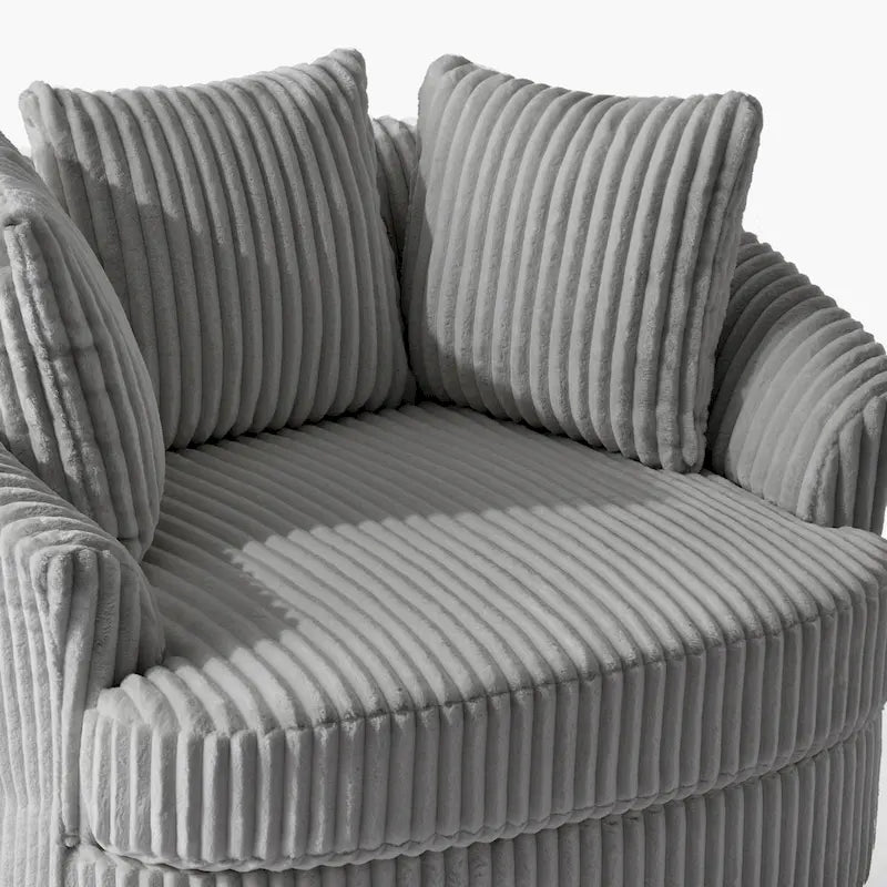 DREAMSIDEA - Lot de 2 fauteuils tonneau pivotants à accoudoirs encastrés à housse