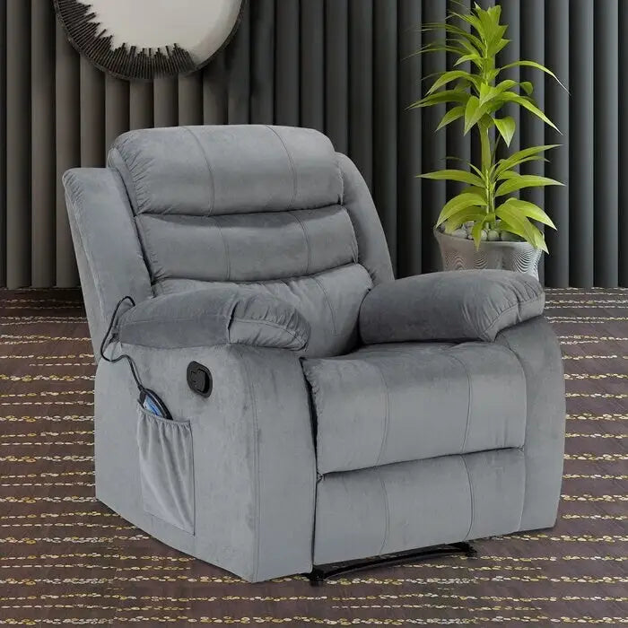 Fauteuil Inclinable Moelleux avec Fonction Massage et Chaleur