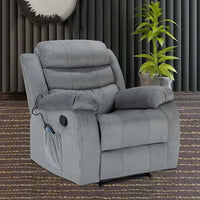 Fauteuil Inclinable Moelleux avec Fonction Massage et Chaleur