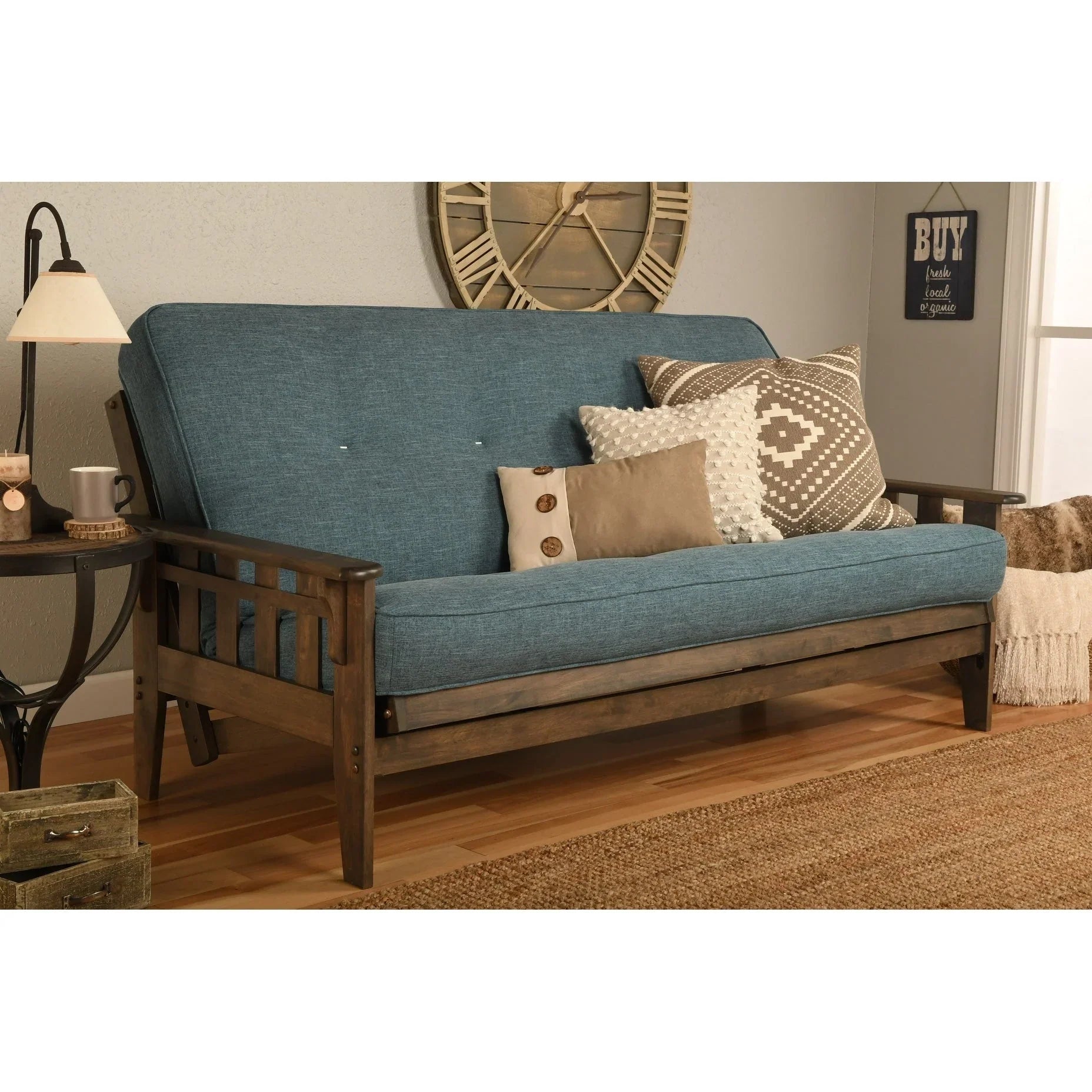 Somette Tucson Ensemble futon taille Full rustique noyer avec matelas