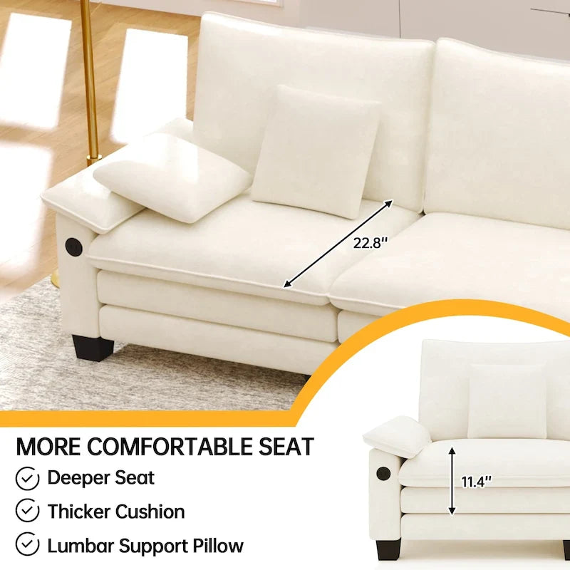 Ensembles de meubles de salon, Canapé modulaire sectionnel avec pouf pour salon, Canapé-lit convertible