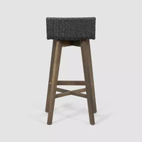 Tabourets de bar d'extérieur 4 pièces en bois d'acacia et osier La Brea - Christopher Knight Home