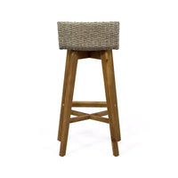 Tabourets de bar d'extérieur 4 pièces en bois d'acacia et osier La Brea - Christopher Knight Home