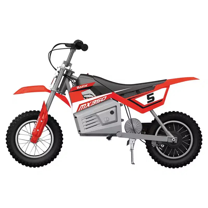 Razor MX350 Dirt Rocket Bike Moto Électrique pour Enfants 8+, Capacité de Poids 63 kg, Rouge Batterie 24 V, Jusqu'à 22 km/h, Autonomie 30 min, Pneus Gonflables