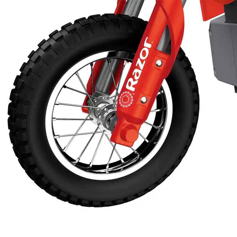 Razor MX350 Dirt Rocket Bike Moto Électrique pour Enfants 8+, Capacité de Poids 63 kg, Rouge Batterie 24 V, Jusqu'à 22 km/h, Autonomie 30 min, Pneus Gonflables