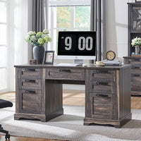 Bureau de direction 60 style ferme, bureau à domicile en bois, bureau informatique