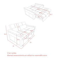 Canapé convertible 54 pouces avec lit gigogne, double assise, fonction relax