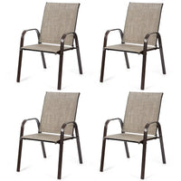 Costway Lot de 4 chaises de jardin et de terrasse avec accoudoirs – Voir détails