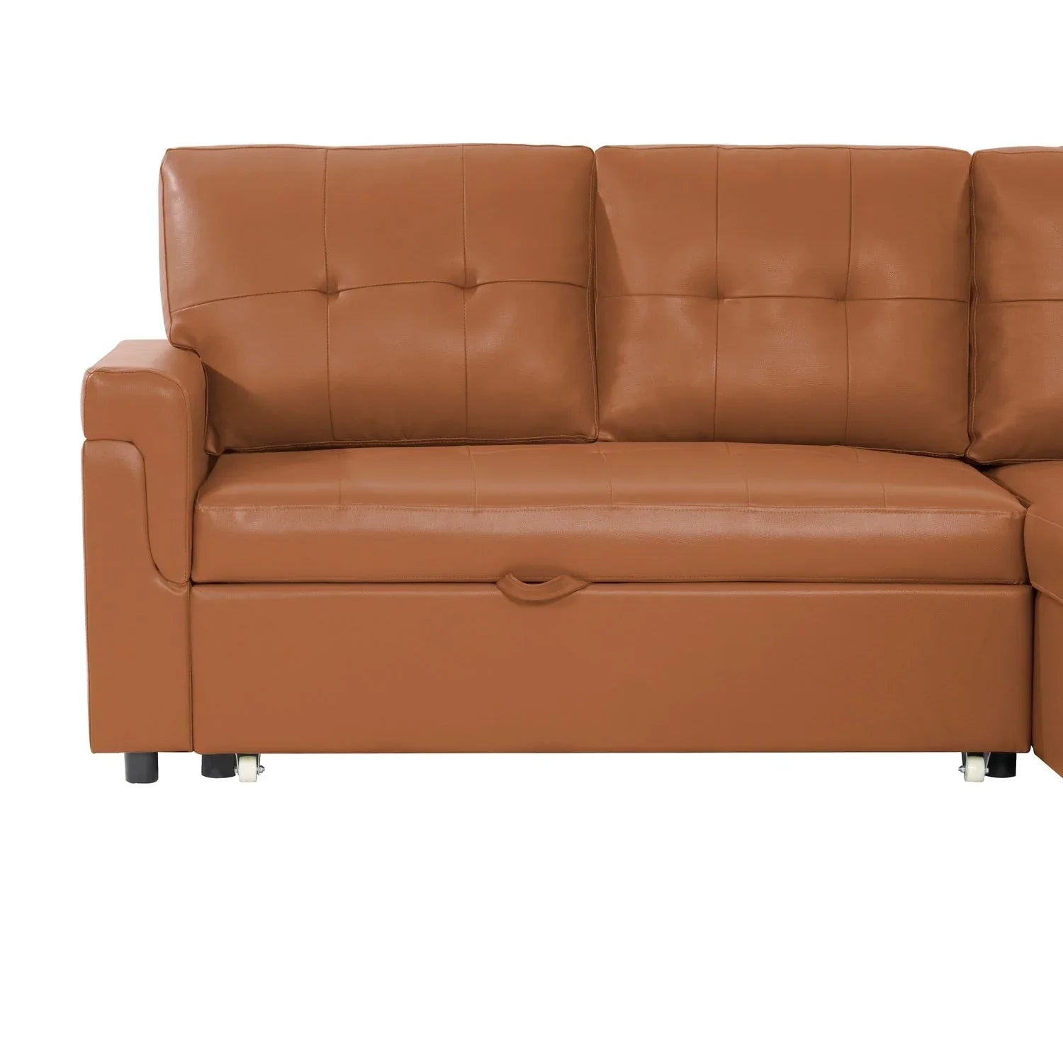 Canapé sectionnel convertible réversible avec lit escamotable, méridienne de rangement dissimulée et pieds durables
