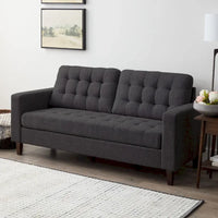 Canapé Brookside Brynn 76 po. avec accoudoirs carrés en similicuir/velours/tissu