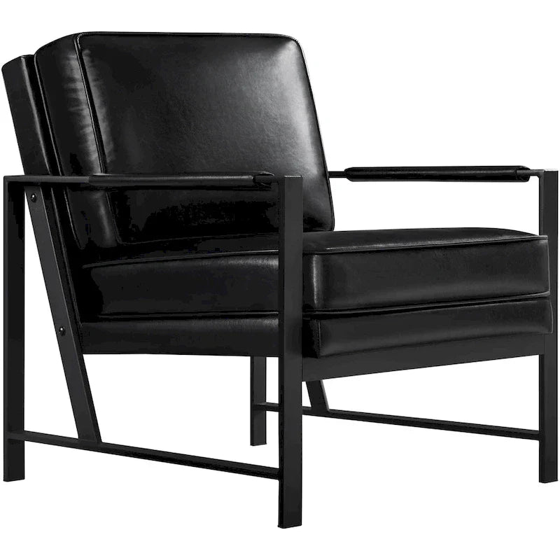 Yaheetech Fauteuil d'appoint rétro en similicuir