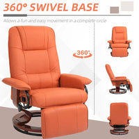 Fauteuil Inclinable HomCom en Similicuir Réglable Manuel à Base Pivotante avec Repose-Pieds Confortable et Relaxant