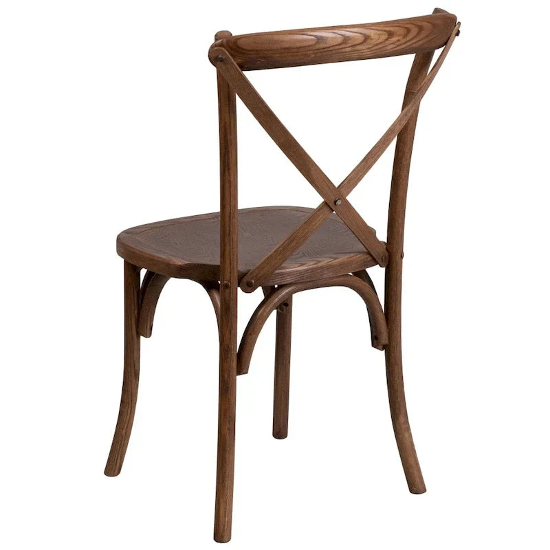 Ensemble table de ferme rustique pliante 8' x 40 avec 10 chaises à dossier croisé et coussins