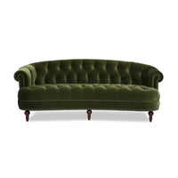 Canapé capitonné chesterfield La Rosa 84 en velours, style moderne du milieu du siècle