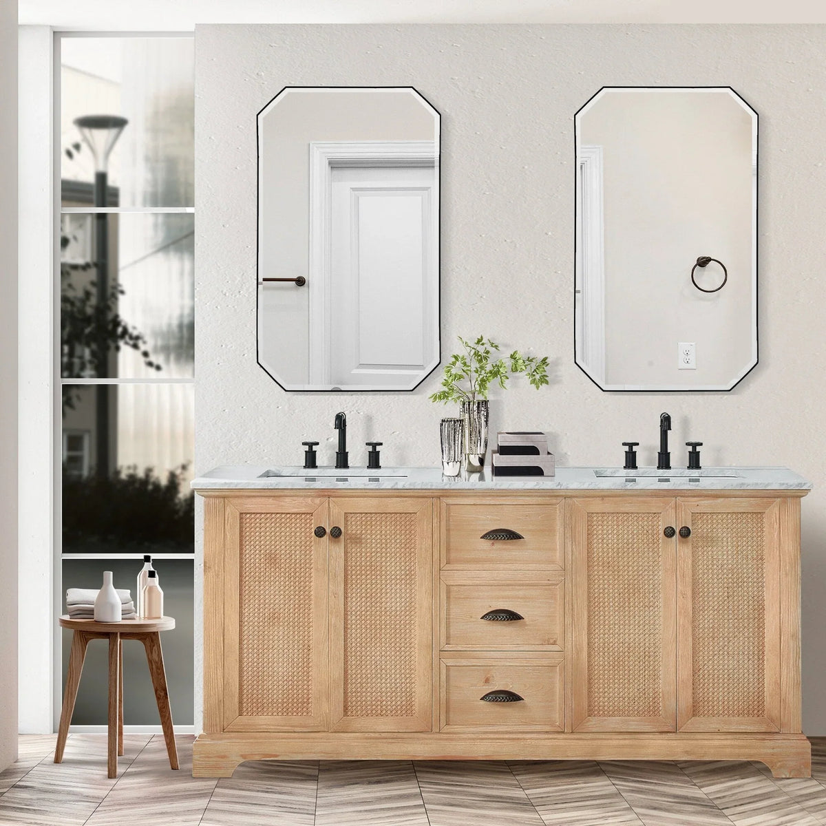 Hervas Meuble-lavabo avec dessus en marbre naturel sans miroir