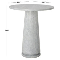 Table d'appoint ronde haute en marbre SAFAVIEH Couture Ghicu - 56 cm L x 53 cm P x 61 cm H - 21Wx21Dx24H