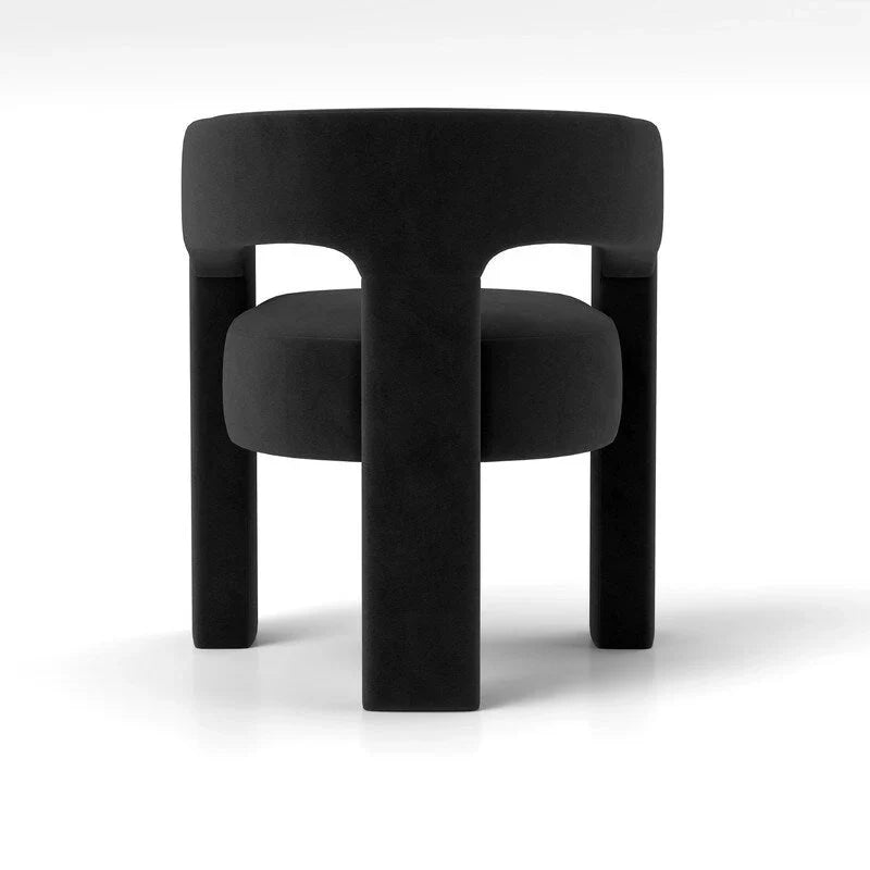 SEYNAR Chaise de salle à manger moderne glam en velours rembourrée, chaise d'appoint à dossier ouvert, lot de 6