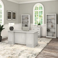 Bureau de direction Bush Furniture Saratoga avec tiroirs et rangements