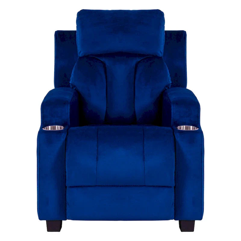 Fauteuil inclinable de luxe pour enfants avec repose-pieds, appuie-tête et 2 porte-gobelets, en microfibre, pour les enfants de 3 ans et plus