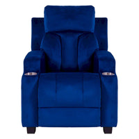 Fauteuil inclinable de luxe pour enfants avec repose-pieds, appuie-tête et 2 porte-gobelets, en microfibre, pour les enfants de 3 ans et plus