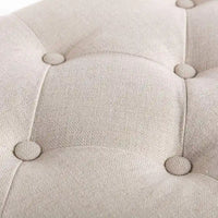 Banc de siège ottoman rectangulaire capitonné extra-long 48 po - Beige