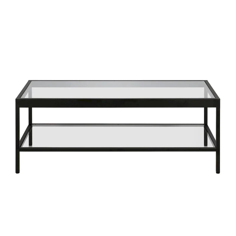 Table basse Alexis en métal et verre