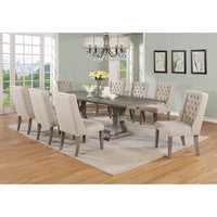 Ensemble de salle à manger extensible gris rustique 9 pièces Best Quality Furniture