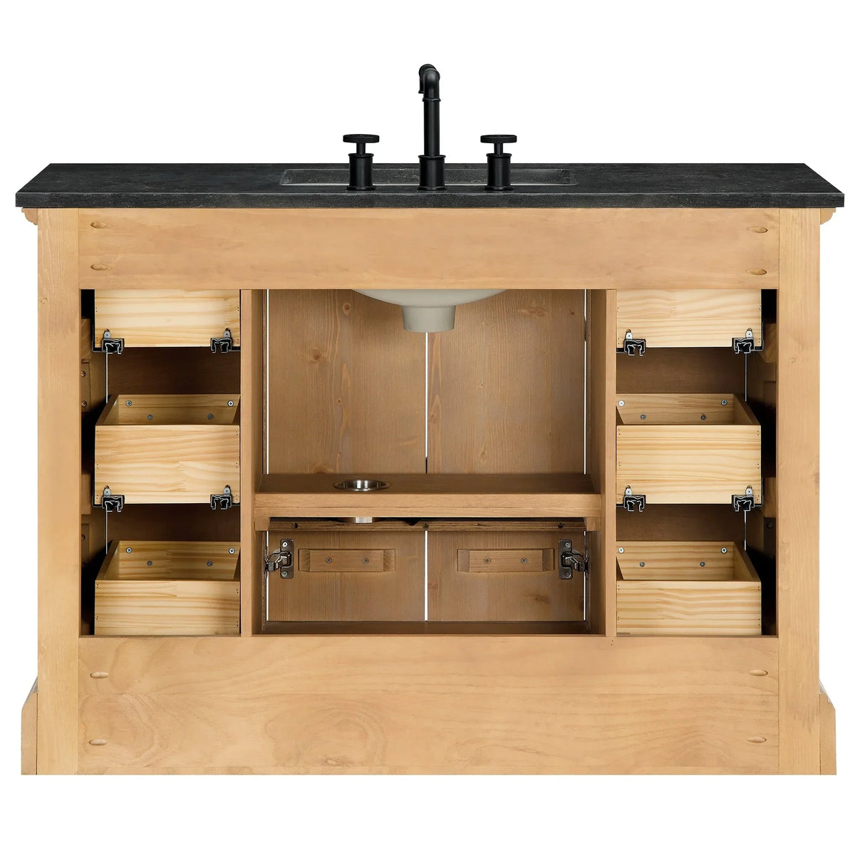 Hervas Meuble-lavabo avec dessus en marbre naturel sans miroir