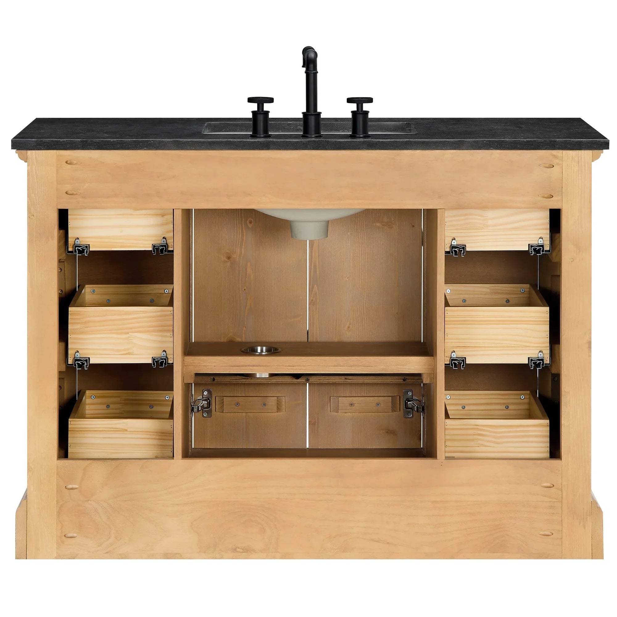 Hervas Meuble-lavabo avec dessus en marbre naturel sans miroir