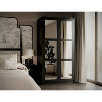 Palace Imports Armoire Urbaine 2 Portes 100% Bois Massif avec Portes Pleines et Miroirs