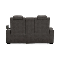 Signature Design by Ashley HyllMont Causeuse inclinable électrique grise avec console - 71.75 L x 39 P x 44 H