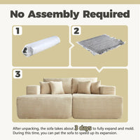 HOOOWOOO Canapé d'angle moderne en peluche avec pouf amovible