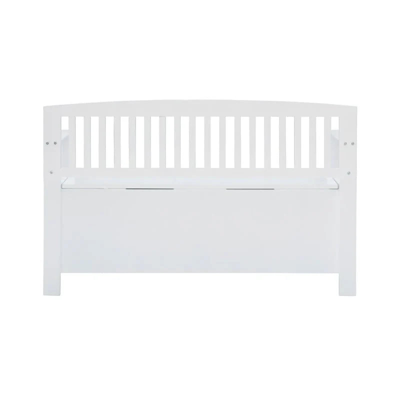 Banc d'entrée Migdalia avec rangement, dossier à lattes et plateau relevable