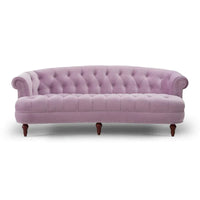 Canapé capitonné chesterfield La Rosa 84 en velours, style moderne du milieu du siècle