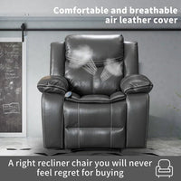 Fauteuil inclinable de massage et chaleur en cuir durable à assise large