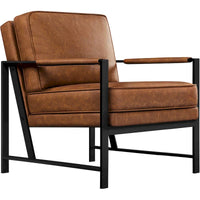 Yaheetech Fauteuil d'appoint rétro en similicuir