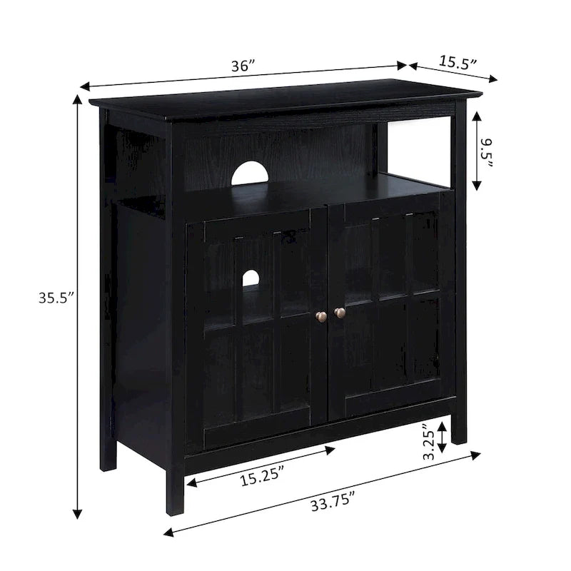 Meuble TV Big Sur Highboy de 40 pouces avec rangements, par Convenience Concepts