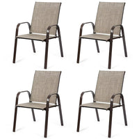 Costway Lot de 4 chaises de jardin et de terrasse avec accoudoirs – Voir détails